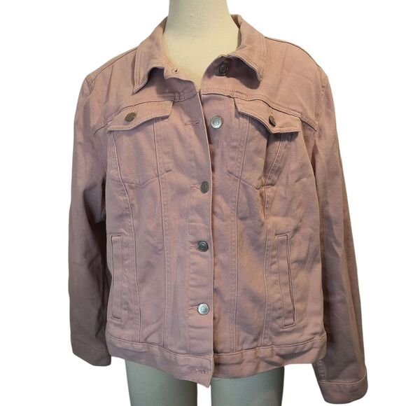 Time And Tru Women's Pink Denim Jacket - Picture 2 of 6